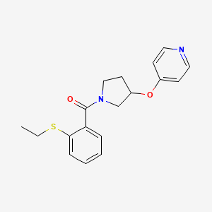 (2-(Ethylthio)phenyl)(3-(pyridin-4-yloxy)pyrrolidin-1-yl)methanone