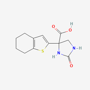B2915663 2-Oxo-4-(4,5,6,7-tetrahydro-1-benzothiophen-2-yl)imidazolidine-4-carboxylic acid CAS No. 2248286-99-7