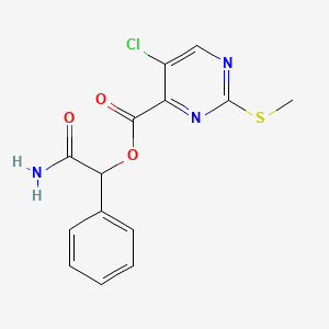 molecular formula C14H12ClN3O3S B2915665 Carbamoyl(phenyl)methyl 5-chloro-2-(methylsulfanyl)pyrimidine-4-carboxylate CAS No. 1223609-54-8