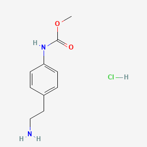 molecular formula C10H15ClN2O2 B2915675 methyl N-[4-(2-aminoethyl)phenyl]carbamate hydrochloride CAS No. 1333775-25-9