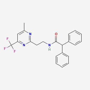 molecular formula C22H20F3N3O B2915677 N-(2-(4-methyl-6-(trifluoromethyl)pyrimidin-2-yl)ethyl)-2,2-diphenylacetamide CAS No. 1396870-85-1