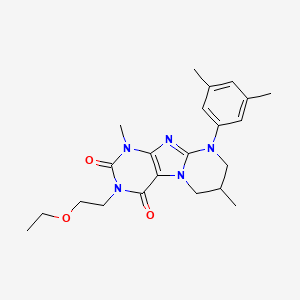 molecular formula C22H29N5O3 B2915678 9-(3,5-二甲苯基)-3-(2-乙氧基乙基)-1,7-二甲基-7,8-二氢-6H-嘌呤[7,8-a]嘧啶-2,4-二酮 CAS No. 848217-06-1