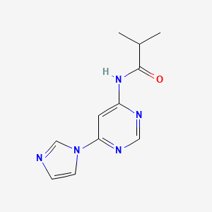 molecular formula C11H13N5O B2915684 N-(6-(1H-imidazol-1-yl)pyrimidin-4-yl)isobutyramide CAS No. 1448054-40-7
