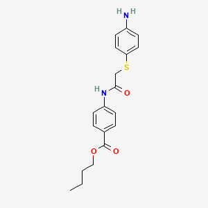 molecular formula C19H22N2O3S B2915686 4-({[(4-氨基苯基)硫代]乙酰}氨基)苯甲酸丁酯 CAS No. 913247-25-3