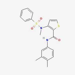 molecular formula C20H20N2O3S2 B2915689 N-(3,4-dimethylphenyl)-3-(N-methylbenzenesulfonamido)thiophene-2-carboxamide CAS No. 1226443-58-8