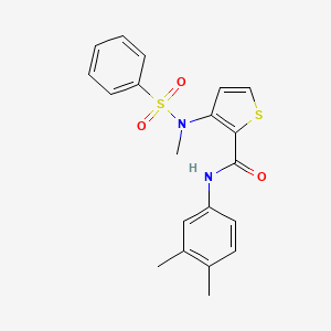 molecular formula C20H20N2O3S2 B2915689 N-(3,4-dimethylphenyl)-3-[methyl(phenylsulfonyl)amino]thiophene-2-carboxamide CAS No. 1226443-58-8
