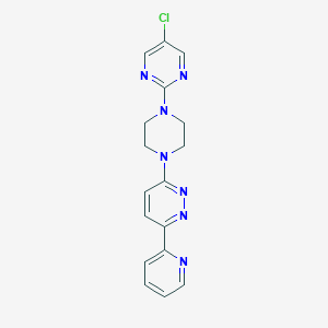 molecular formula C17H16ClN7 B2915693 3-[4-(5-Chloropyrimidin-2-yl)piperazin-1-yl]-6-pyridin-2-ylpyridazine CAS No. 2380177-41-1