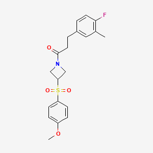3-(4-Fluoro-3-methylphenyl)-1-(3-((4-methoxyphenyl)sulfonyl)azetidin-1-yl)propan-1-one