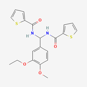 N-[(3-ethoxy-4-methoxyphenyl)-(thiophene-2-carbonylamino)methyl]thiophene-2-carboxamide