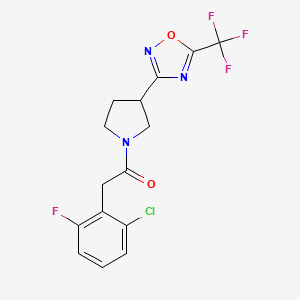 2-(2-Chloro-6-fluorophenyl)-1-(3-(5-(trifluoromethyl)-1,2,4-oxadiazol-3-yl)pyrrolidin-1-yl)ethanone