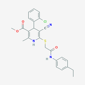 Methyl 4-(2-chlorophenyl)-5-cyano-6-[2-(4-ethylanilino)-2-oxoethyl]sulfanyl-2-methyl-1,4-dihydropyridine-3-carboxylate