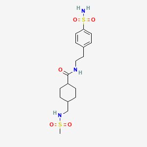 4-(methylsulfonamidomethyl)-N-(4-sulfamoylphenethyl)cyclohexanecarboxamide