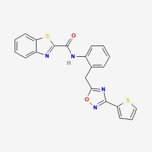 N-(2-((3-(thiophen-2-yl)-1,2,4-oxadiazol-5-yl)methyl)phenyl)benzo[d]thiazole-2-carboxamide