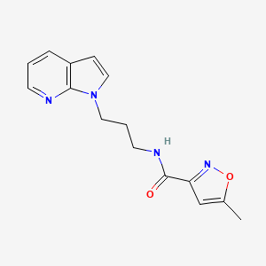 molecular formula C15H16N4O2 B2915724 N-(3-(1H-pyrrolo[2,3-b]pyridin-1-yl)propyl)-5-methylisoxazole-3-carboxamide CAS No. 1798485-80-9