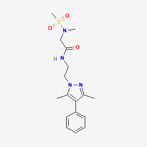 N-(2-(3,5-dimethyl-4-phenyl-1H-pyrazol-1-yl)ethyl)-2-(N-methylmethylsulfonamido)acetamide