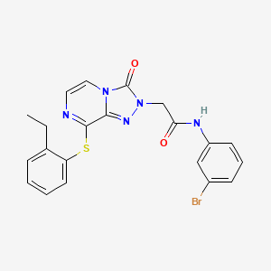 molecular formula C21H18BrN5O2S B2915772 N-(3-bromophenyl)-2-{8-[(2-ethylphenyl)sulfanyl]-3-oxo-2H,3H-[1,2,4]triazolo[4,3-a]pyrazin-2-yl}acetamide CAS No. 1251707-18-2