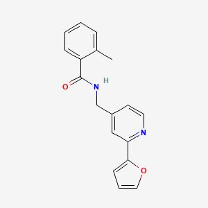 molecular formula C18H16N2O2 B2915777 N-((2-(furan-2-yl)pyridin-4-yl)methyl)-2-methylbenzamide CAS No. 2034592-36-2
