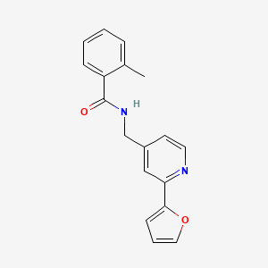 molecular formula C18H16N2O2 B2915777 N-((2-(呋喃-2-基)吡啶-4-基)甲基)-2-甲基苯甲酰胺 CAS No. 2034592-36-2
