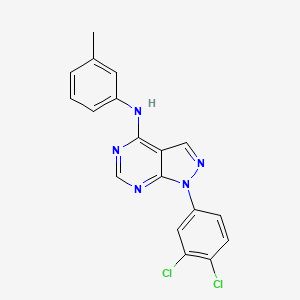 molecular formula C18H13Cl2N5 B2915780 [1-(3,4-二氯苯基)吡唑并[4,5-e]嘧啶-4-基](3-甲基苯基)胺 CAS No. 890897-01-5