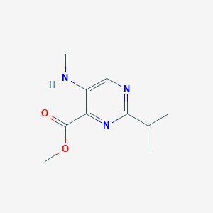 molecular formula C10H15N3O2 B2915791 Methyl 5-(methylamino)-2-propan-2-ylpyrimidine-4-carboxylate CAS No. 2248316-53-0