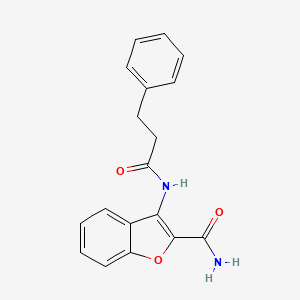 molecular formula C18H16N2O3 B2915801 3-(3-Phenylpropanamido)benzofuran-2-carboxamide CAS No. 477294-89-6