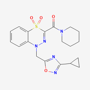 1-[(3-cyclopropyl-1,2,4-oxadiazol-5-yl)methyl]-3-(piperidinocarbonyl)-4lambda~6~,1,2-benzothiadiazine-4,4(1H)-dione