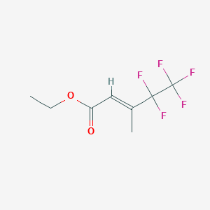 molecular formula C8H9F5O2 B2915841 Ethyl (E)-4,4,5,5,5-pentafluoro-3-methylpent-2-enoate CAS No. 2361658-47-9