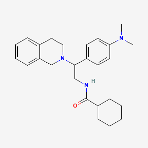 molecular formula C26H35N3O B2915857 N-{2-[4-(dimethylamino)phenyl]-2-(1,2,3,4-tetrahydroisoquinolin-2-yl)ethyl}cyclohexanecarboxamide CAS No. 946365-93-1