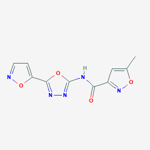 molecular formula C10H7N5O4 B2915860 N-(5-(isoxazol-5-yl)-1,3,4-oxadiazol-2-yl)-5-methylisoxazole-3-carboxamide CAS No. 946313-42-4