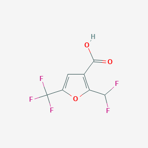 molecular formula C7H3F5O3 B2915883 2-(Difluoromethyl)-5-(trifluoromethyl)furan-3-carboxylic acid CAS No. 2248316-41-6