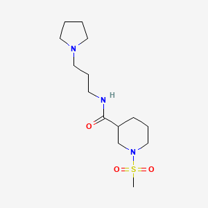 molecular formula C14H27N3O3S B2915885 1-METHANESULFONYL-N-[3-(PYRROLIDIN-1-YL)PROPYL]PIPERIDINE-3-CARBOXAMIDE CAS No. 697777-60-9