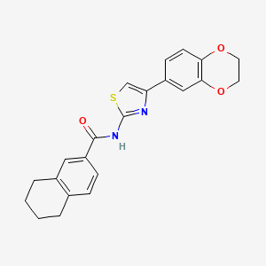 molecular formula C22H20N2O3S B2915890 N-[4-(2,3-dihydro-1,4-benzodioxin-6-yl)-1,3-thiazol-2-yl]-5,6,7,8-tetrahydronaphthalene-2-carboxamide CAS No. 888410-36-4