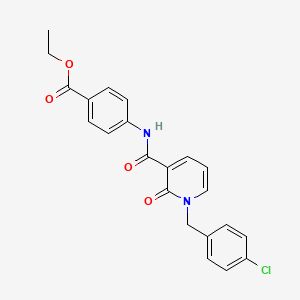 molecular formula C22H19ClN2O4 B2915909 ethyl 4-{1-[(4-chlorophenyl)methyl]-2-oxo-1,2-dihydropyridine-3-amido}benzoate CAS No. 946355-21-1