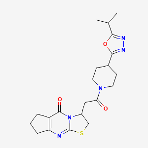 3-(2-(4-(5-isopropyl-1,3,4-oxadiazol-2-yl)piperidin-1-yl)-2-oxoethyl)-2,3,7,8-tetrahydrocyclopenta[d]thiazolo[3,2-a]pyrimidin-5(6H)-one