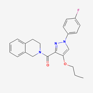 molecular formula C22H22FN3O2 B2915940 2-[1-(4-fluorophenyl)-4-propoxy-1H-pyrazole-3-carbonyl]-1,2,3,4-tetrahydroisoquinoline CAS No. 1210470-81-7