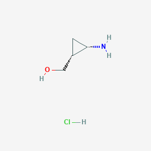 molecular formula C4H10ClNO B2915960 [(1R,2S)-2-Aminocyclopropyl]methanol hydrochloride CAS No. 1374009-31-0