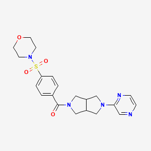 molecular formula C21H25N5O4S B2916025 4-{4-[5-(Pyrazin-2-yl)-octahydropyrrolo[3,4-c]pyrrole-2-carbonyl]benzenesulfonyl}morpholine CAS No. 2415632-41-4