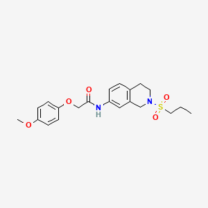 molecular formula C21H26N2O5S B2916035 2-(4-methoxyphenoxy)-N-(2-(propylsulfonyl)-1,2,3,4-tetrahydroisoquinolin-7-yl)acetamide CAS No. 954709-47-8