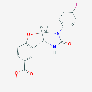 molecular formula C19H17FN2O4 B2916038 methyl 10-(4-fluorophenyl)-9-methyl-11-oxo-8-oxa-10,12-diazatricyclo[7.3.1.0^{2,7}]trideca-2,4,6-triene-4-carboxylate CAS No. 899743-02-3
