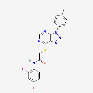 molecular formula C19H14F2N6OS B2916050 N-(2,4-difluorophenyl)-2-{[3-(4-methylphenyl)-3H-[1,2,3]triazolo[4,5-d]pyrimidin-7-yl]sulfanyl}acetamide CAS No. 863459-35-2