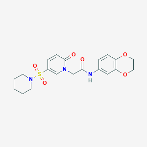 molecular formula C20H23N3O6S B2916058 N-(2,3-dihydro-1,4-benzodioxin-6-yl)-2-[2-oxo-5-(piperidine-1-sulfonyl)-1,2-dihydropyridin-1-yl]acetamide CAS No. 1358227-32-3