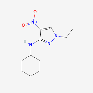 molecular formula C11H18N4O2 B2916066 N-cyclohexyl-1-ethyl-4-nitro-1H-pyrazol-3-amine CAS No. 1429417-45-7