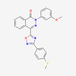 molecular formula C24H18N4O3S B2916083 2-(3-methoxyphenyl)-4-{3-[4-(methylsulfanyl)phenyl]-1,2,4-oxadiazol-5-yl}-1,2-dihydrophthalazin-1-one CAS No. 1358964-88-1