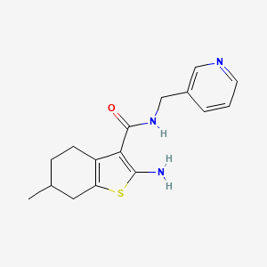 molecular formula C16H19N3OS B2916108 2-amino-6-methyl-N-(pyridin-3-ylmethyl)-4,5,6,7-tetrahydro-1-benzothiophene-3-carboxamide CAS No. 587851-02-3