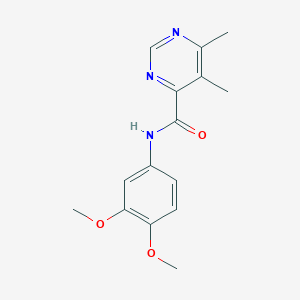 molecular formula C15H17N3O3 B2916110 N-(3,4-Dimethoxyphenyl)-5,6-dimethylpyrimidine-4-carboxamide CAS No. 2415523-54-3