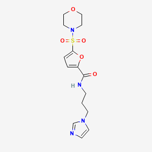 molecular formula C15H20N4O5S B2916115 N-[3-(1H-imidazol-1-yl)propyl]-5-(morpholine-4-sulfonyl)furan-2-carboxamide CAS No. 921185-89-9
