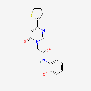 molecular formula C17H15N3O3S B2916117 N-(2-methoxyphenyl)-2-(6-oxo-4-(thiophen-2-yl)pyrimidin-1(6H)-yl)acetamide CAS No. 1251667-80-7
