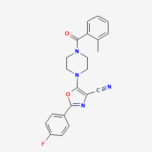 2-(4-Fluorophenyl)-5-(4-(2-methylbenzoyl)piperazin-1-yl)oxazole-4-carbonitrile