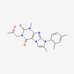 molecular formula C20H21N5O3 B2916146 8-(2,4-dimethylphenyl)-1,7-dimethyl-3-(2-oxopropyl)-1H-imidazo[2,1-f]purine-2,4(3H,8H)-dione CAS No. 878727-58-3