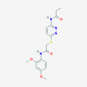 N-(6-((2-((2,4-dimethoxyphenyl)amino)-2-oxoethyl)thio)pyridazin-3-yl)propionamide